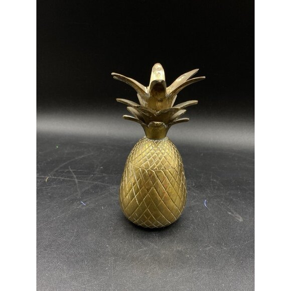 DESSAU Brass Pineapple Trinket Box Solid Brass India 5" Tall Candle Holder - Picture 1 of 8